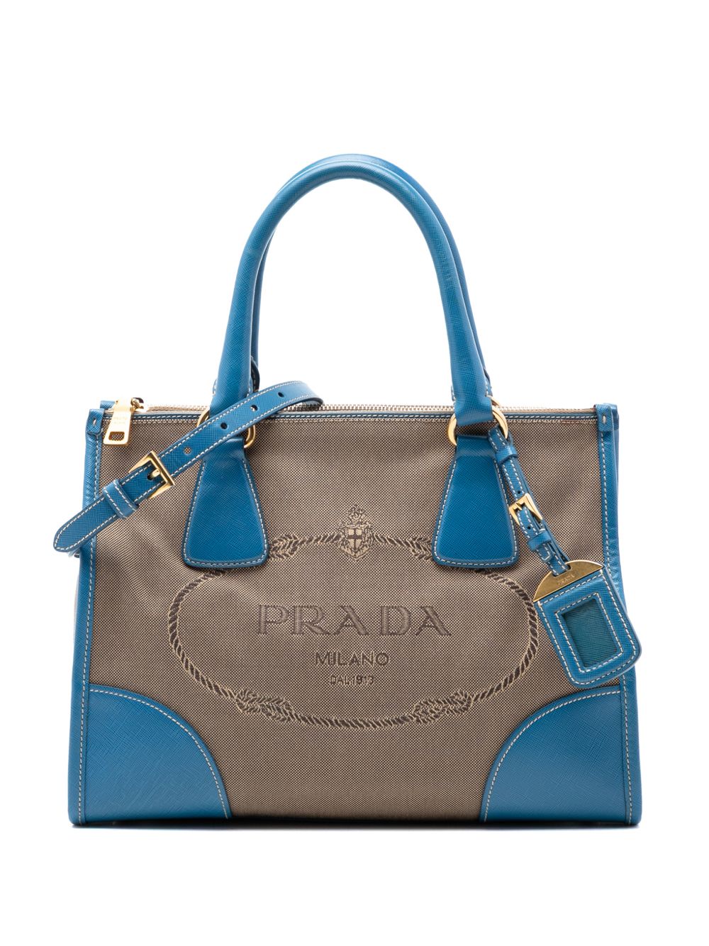 2013-2025 Saffiano Trimmed Canvas Canapa Logo Double Zip satchel