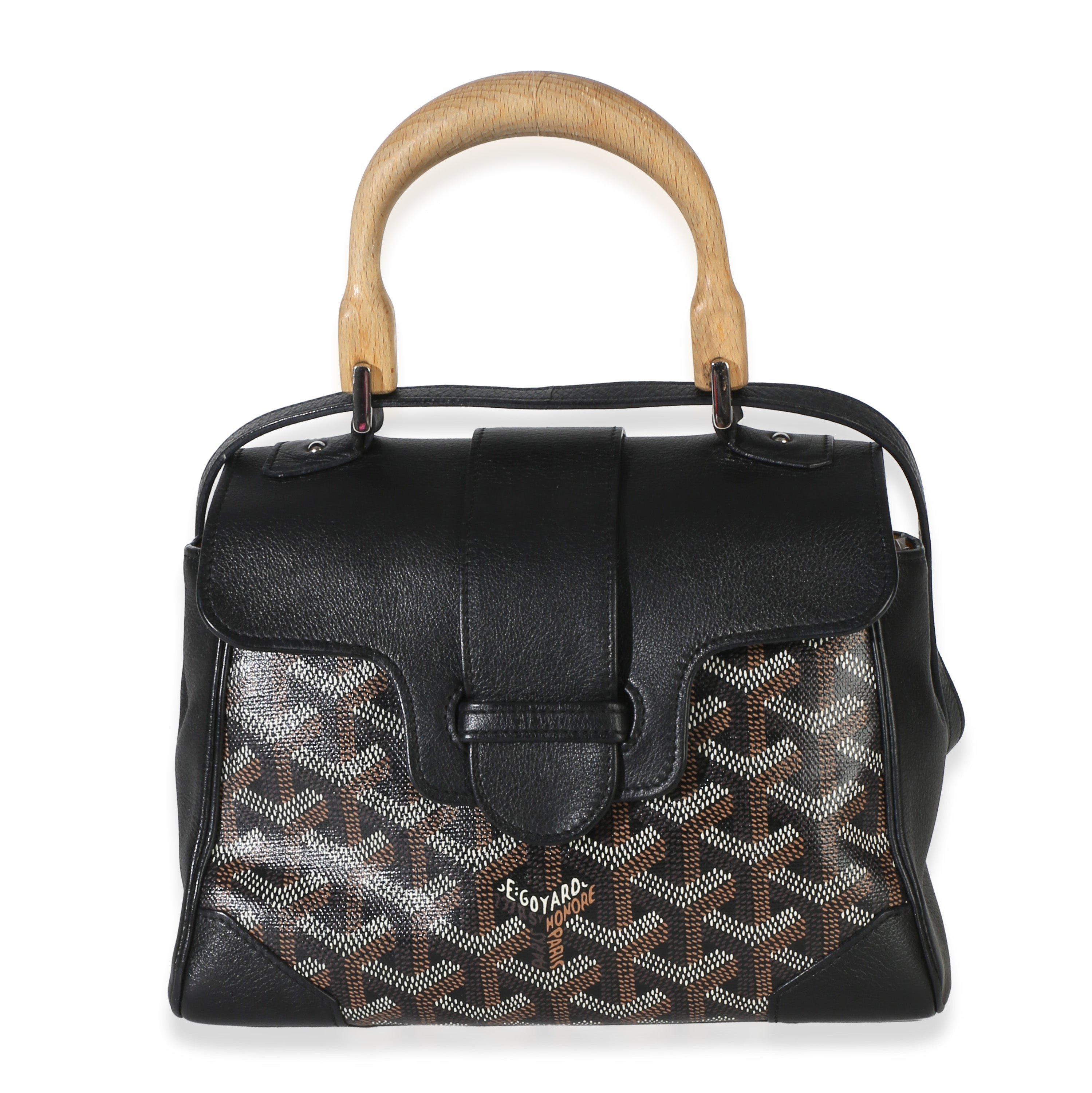 Black Goyardine Canvas Saigon Souple Mini