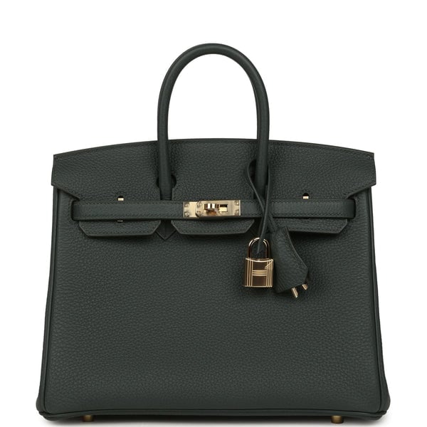Hermes Birkin 25 Vert Mangrove Togo Permabrass Hardware