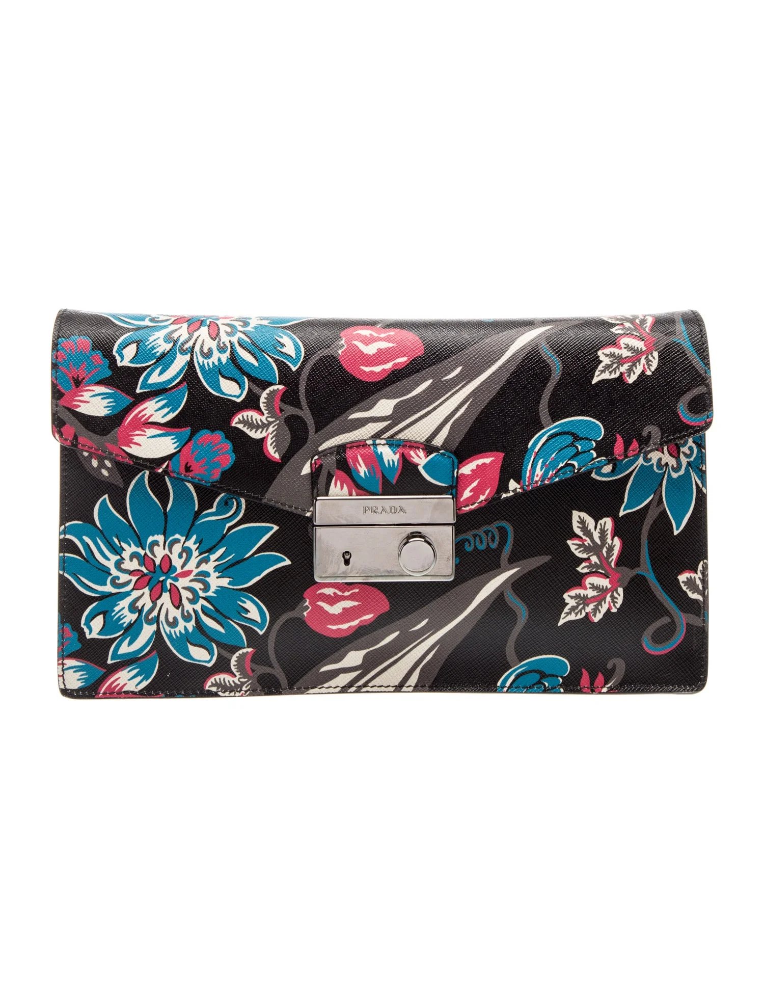 Saffiano Lux Leather Clutch