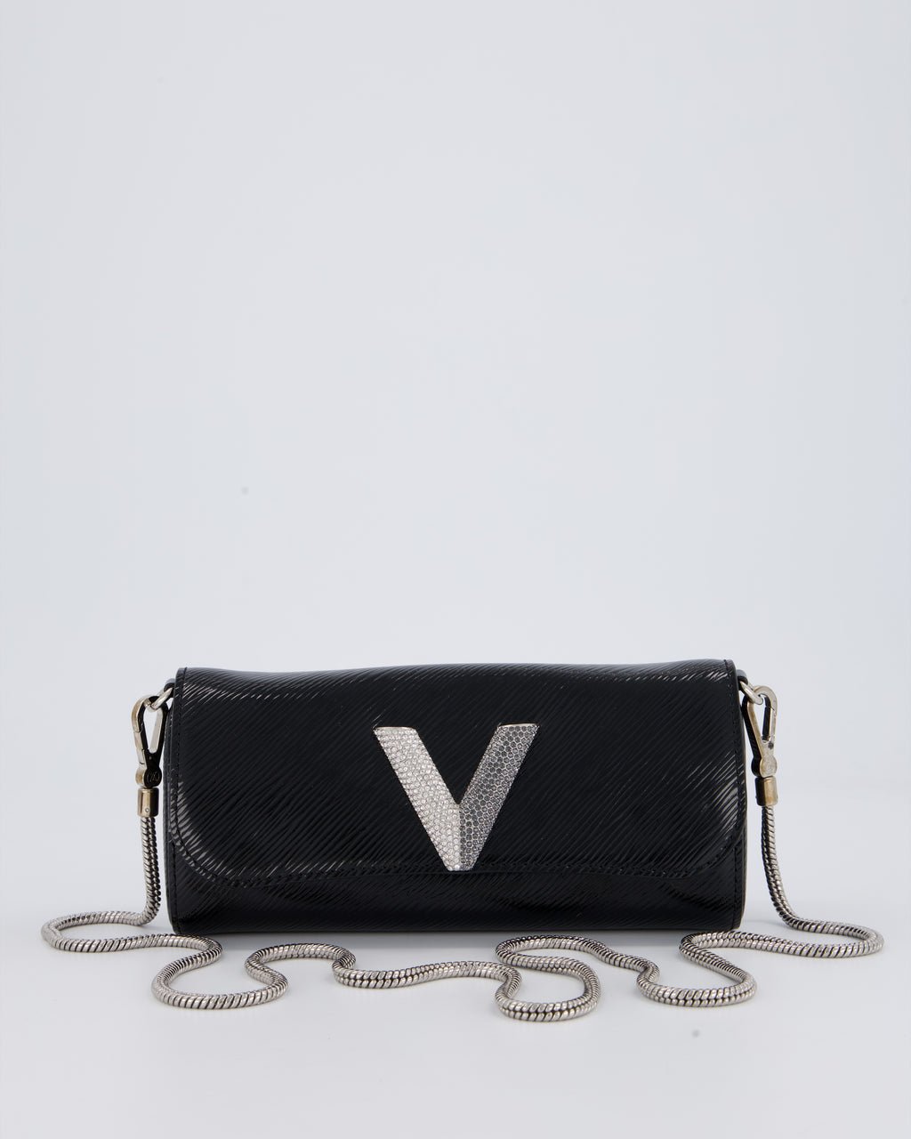 Louis Vuitton Epi Electric Night Box Bag in Black Patent Epi Leather with Silver Hardware