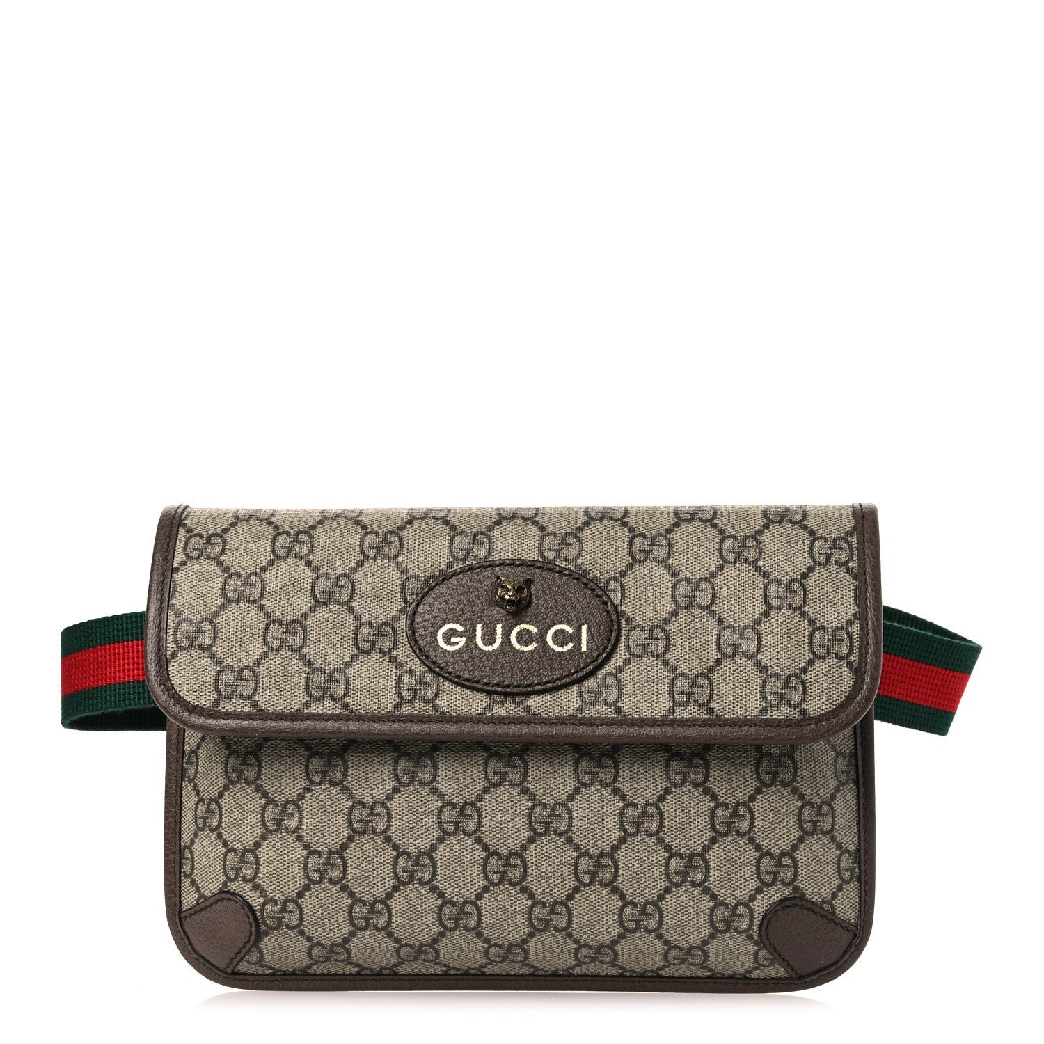 Gucci GG Supreme Monogram Neo Vintage Web Belt Bag Brown Brown
