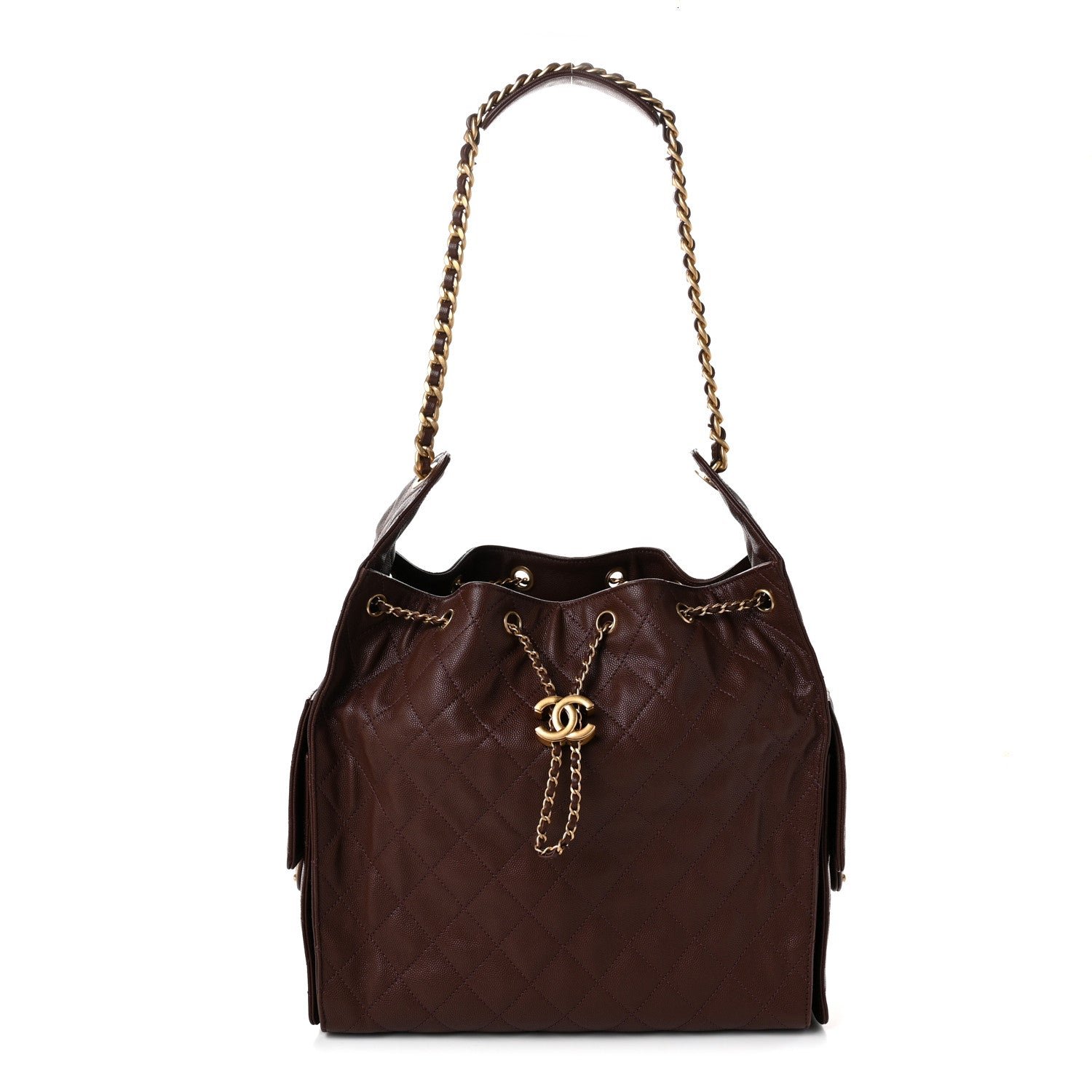Chanel Caviar Quilted Medium Chanel 25 Handbag Dark Brown