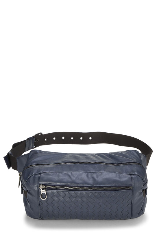 Bottega Veneta Navy Intrecciato Belt Bag