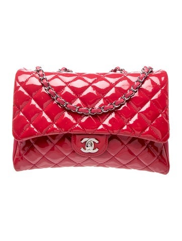 Medium Patent Double Compartment Flap Bag