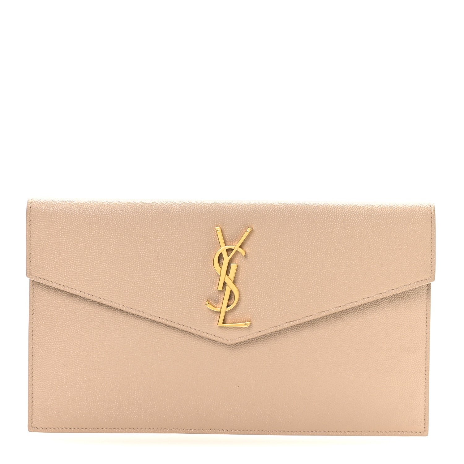 Saint Laurent Grain De Poudre Uptown Pouch Dark Beige
