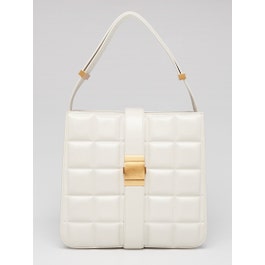 Bottega Veneta Bottega Veneta White Maxi Intrecciato Nappa Leather Marie Shoulder Bag