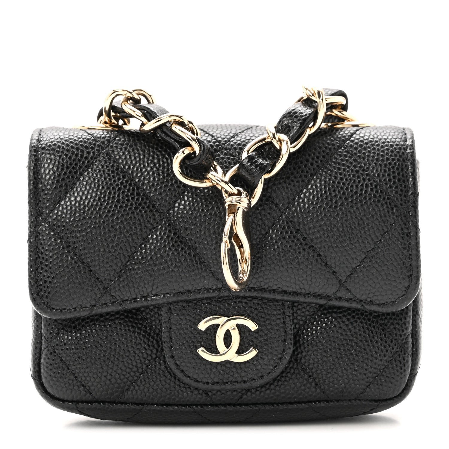 Chanel Caviar Quilted Mini Chain Belt Bag Black
