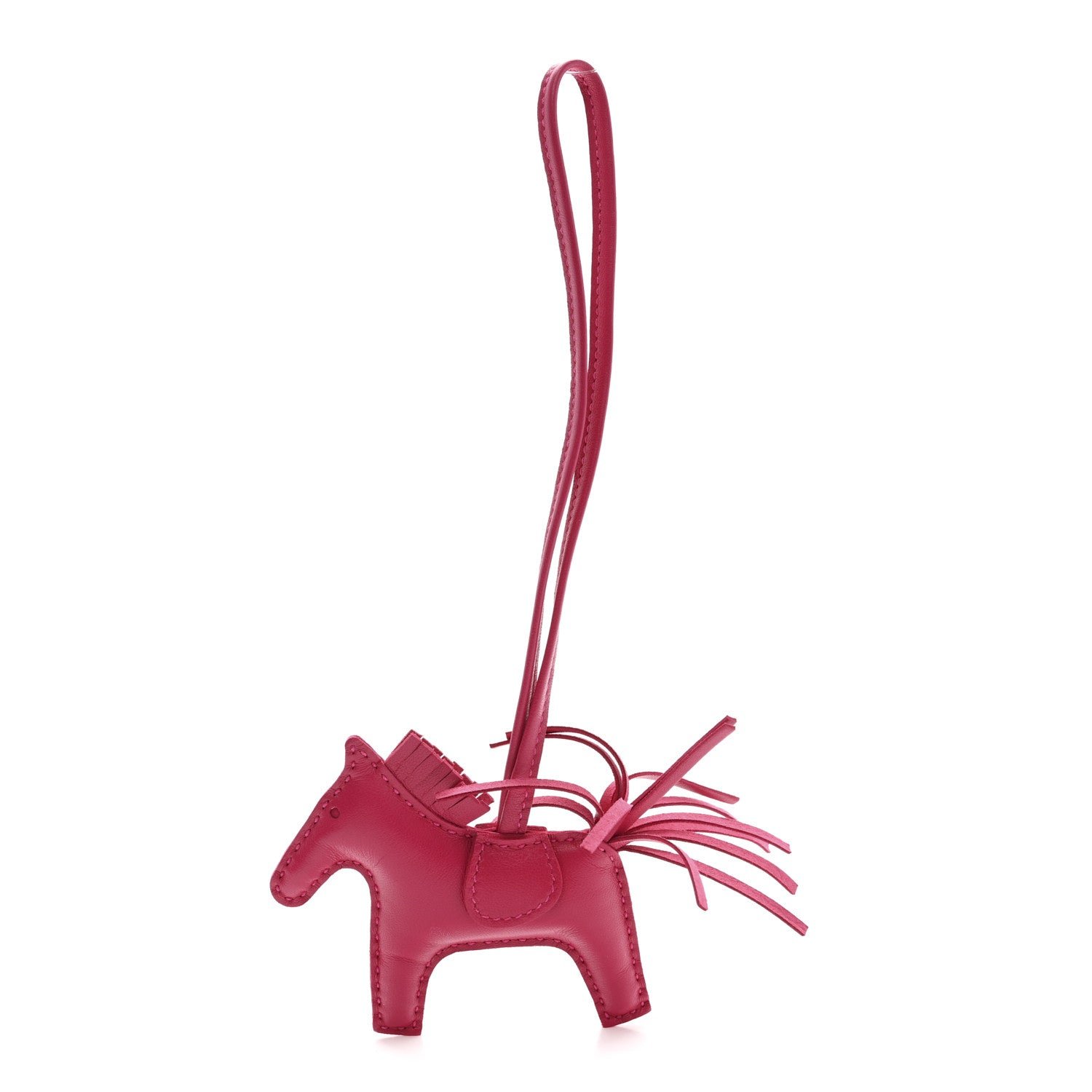 Hermes Milo Lambskin Grigri Rodeo Horse Bag Charm PM Rose Mexico