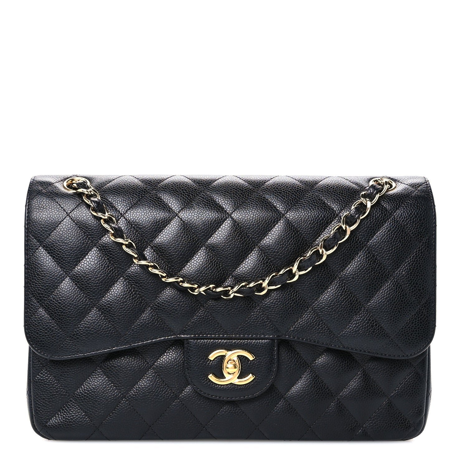 Chanel Caviar Quilted Jumbo Double Flap Black