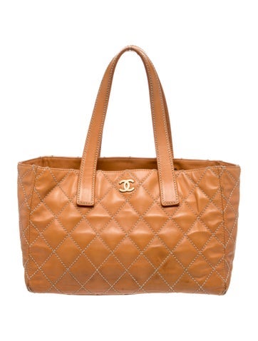 Chanel Quilted Surpique Tote Bag