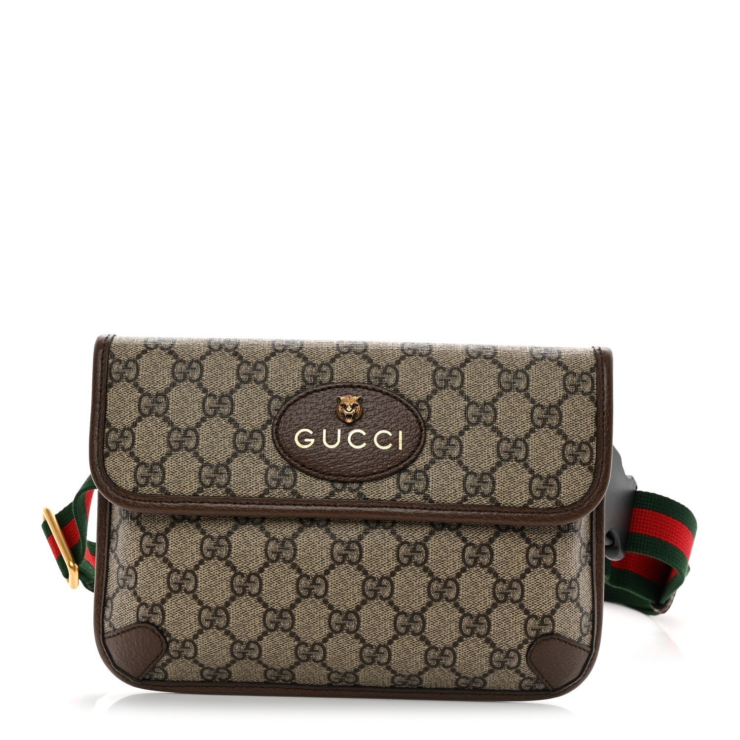 Gucci GG Supreme Monogram Neo Vintage Web Belt Bag Brown