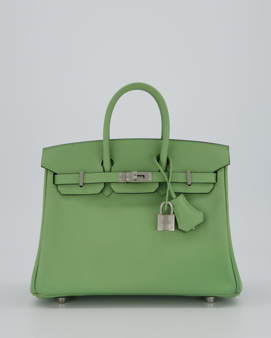 Hermès Birkin 25 Retourne Bag in Vert Criquet Swift Leather with Palladium Hardware