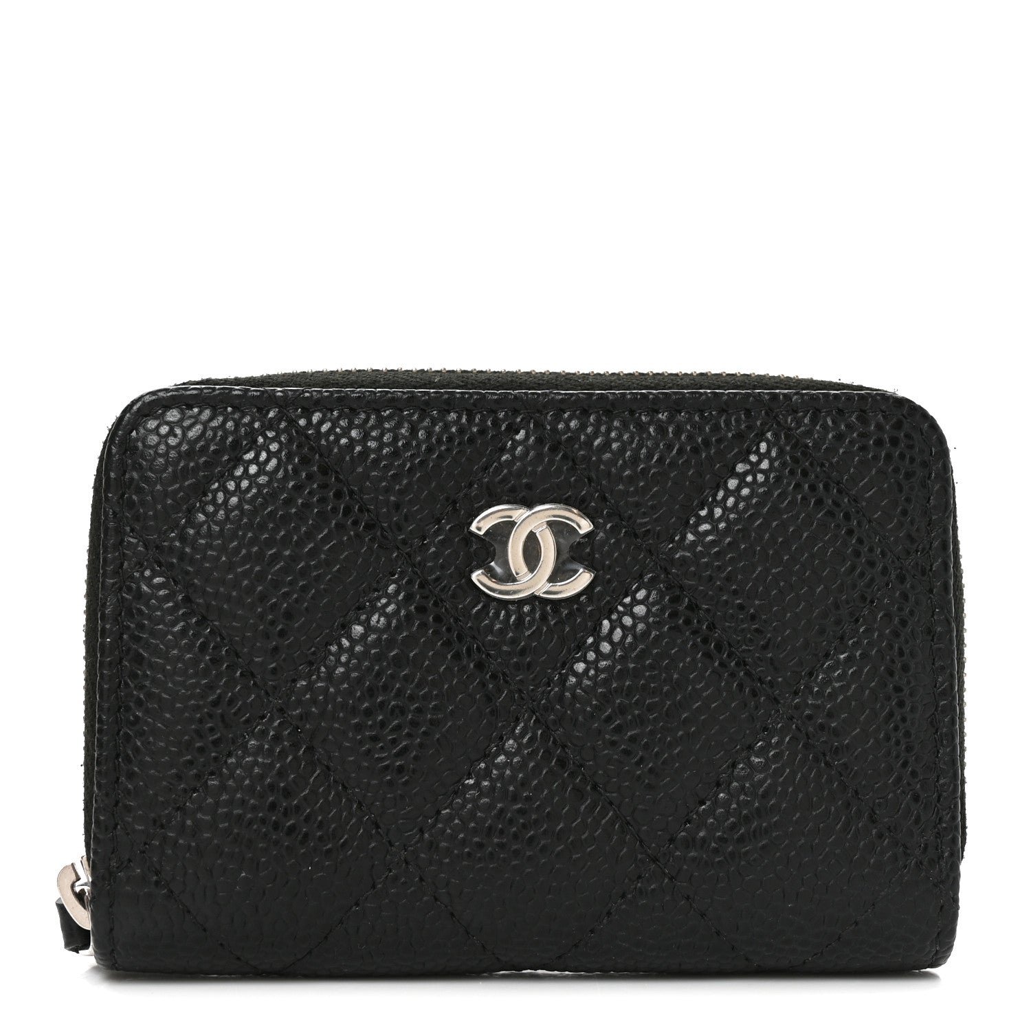 Chanel Caviar Quilted Zip Coin Purse Black