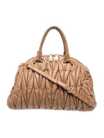 Miu Miu Leather Matelasse Leather Handle Bag