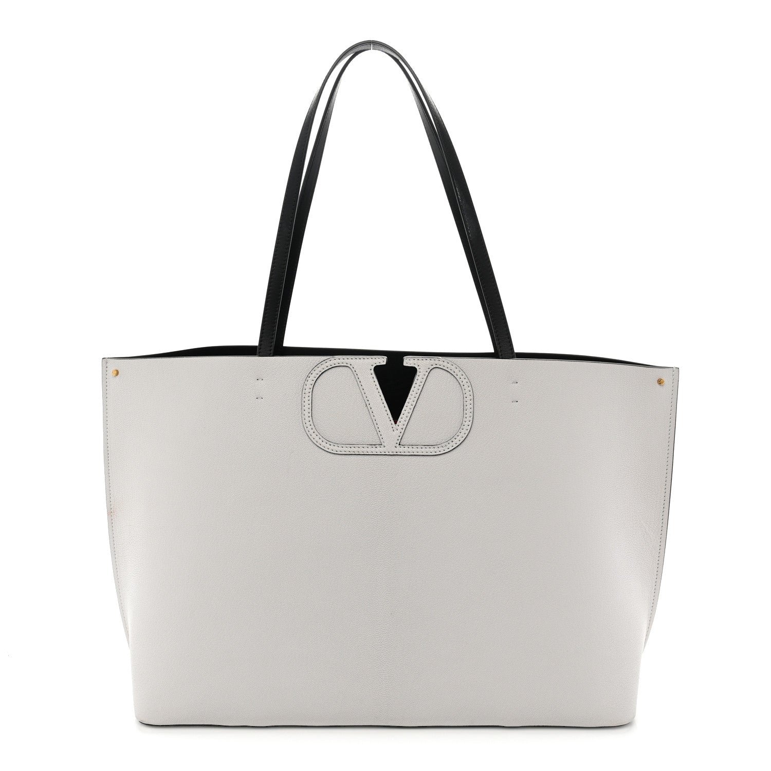 Valentino Garavani Goatskin VLogo Tote White
