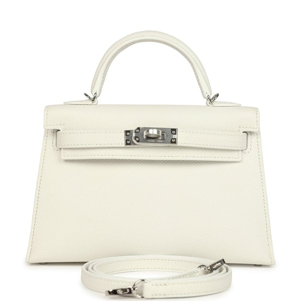 Hermes Hermes Kelly Sellier 20 New White Epsom Palladium Hardware
