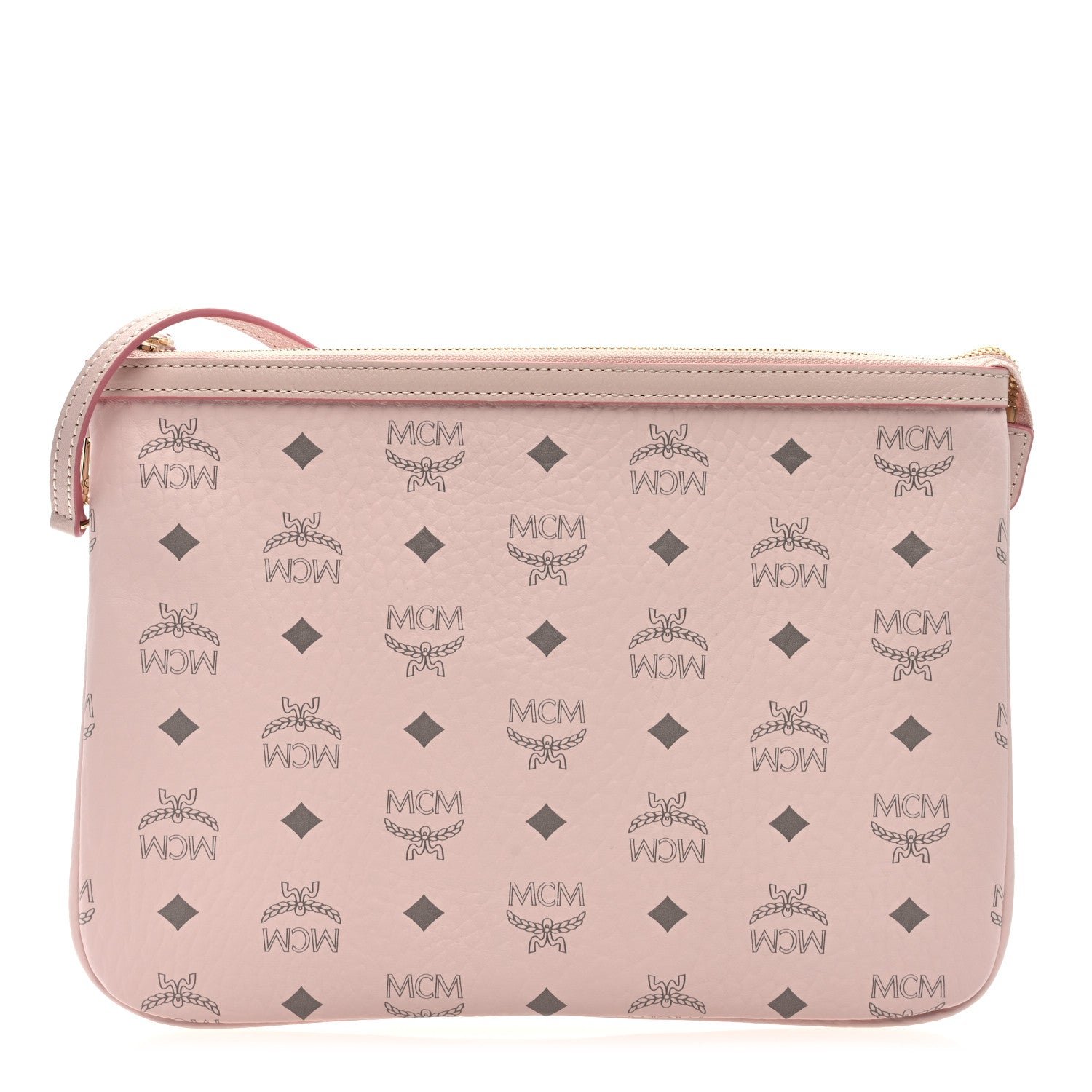 MCM Visetos Liz Shopper Tote Pouch Powder Pink