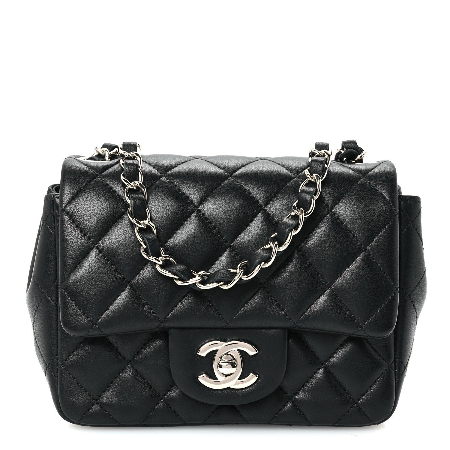 Chanel Lambskin Quilted Mini Square Flap Black