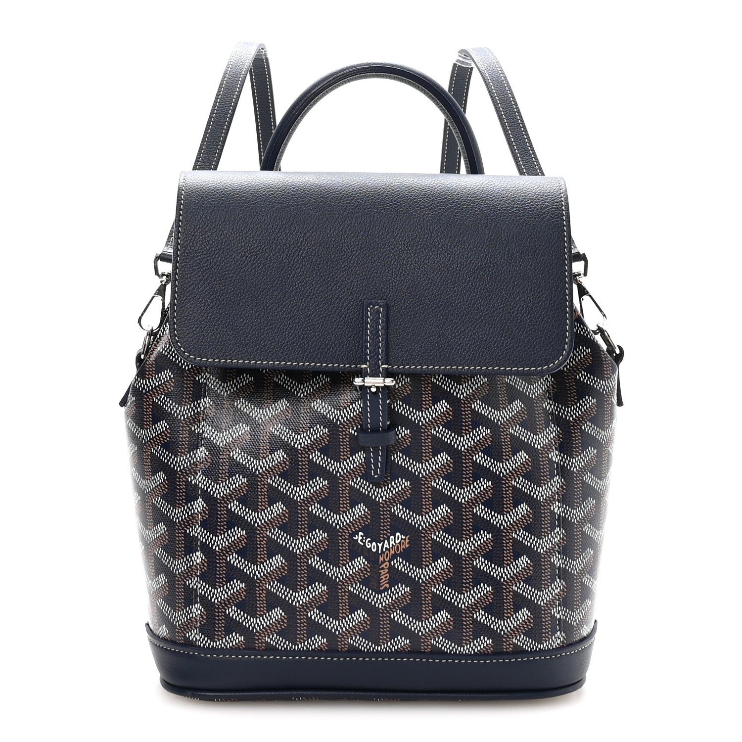 Goyard Goyard Goyardine Calfskin Mini Alpin Backpack Navy