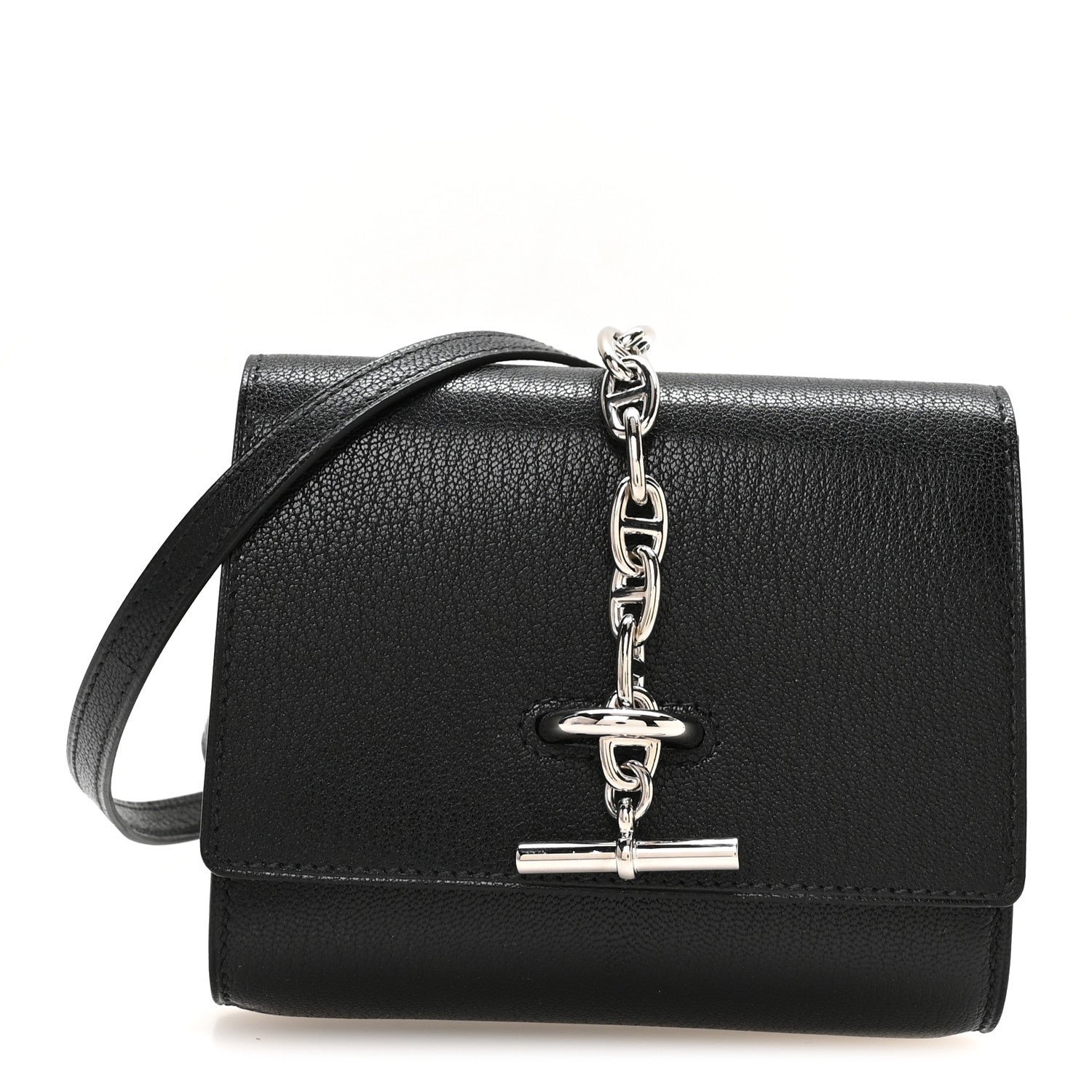 Hermes Chevre Chamkila Chaine d'Ancre To Go Wallet Black