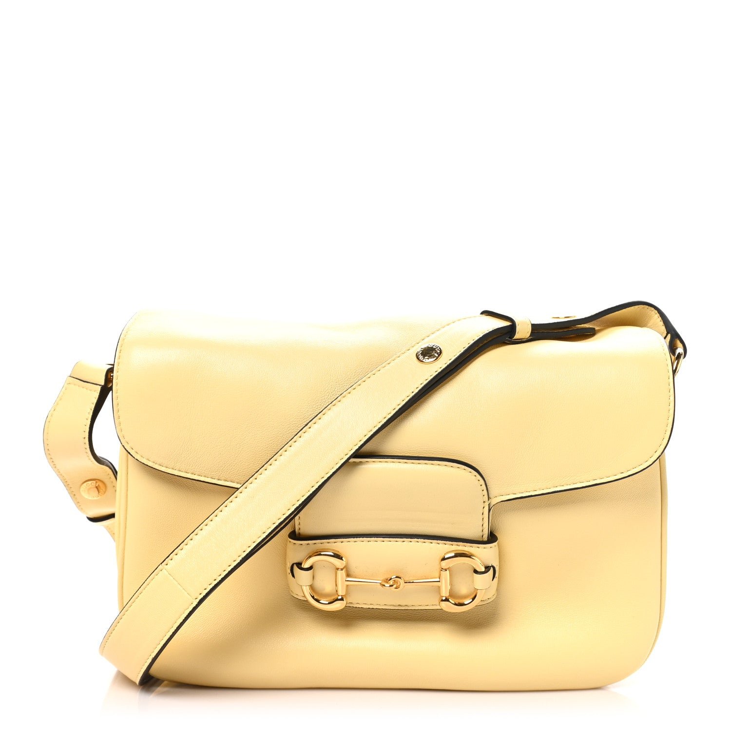 Gucci Calfskin Horsebit 1955 Aura Small Shoulder Bag Daylight Yellow