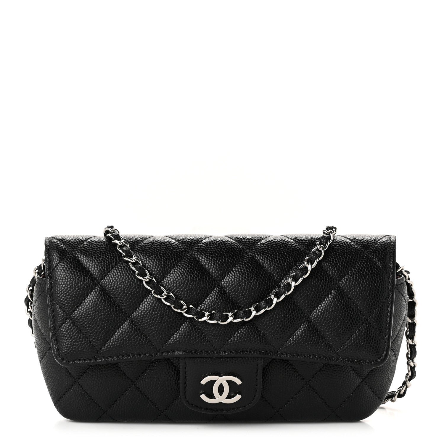 Chanel Caviar Quilted Glasses Case With Chain Black