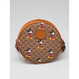 Gucci Gucci x Disney Brown GG Coated Canvas Mickey Mouse Mini Backpack Bag
