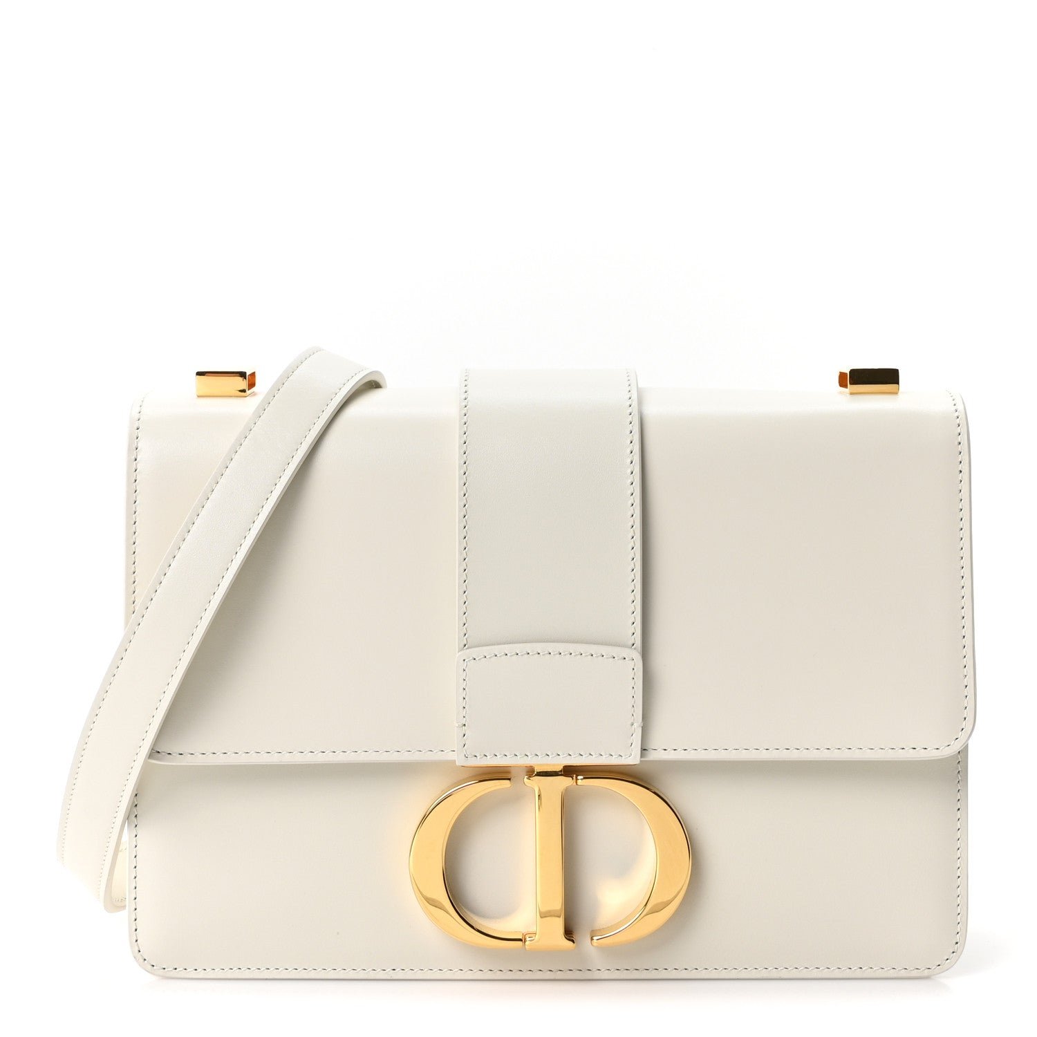 Christian Dior Box Calfskin 30 Montaigne Flap Bag Latte