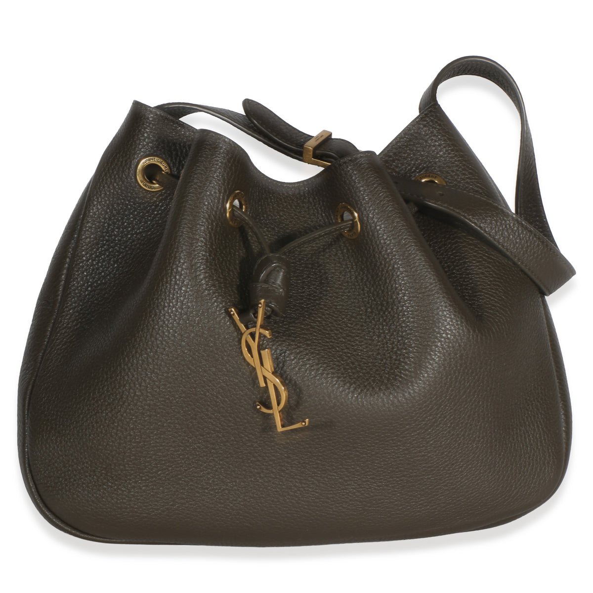 Dark Green Grained Calfskin Paris VII Small Flat Hobo