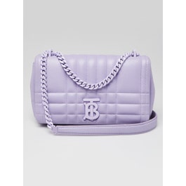 Burberry Burberry Purple Quilted Check Lambskin Leather Small Lola Bag