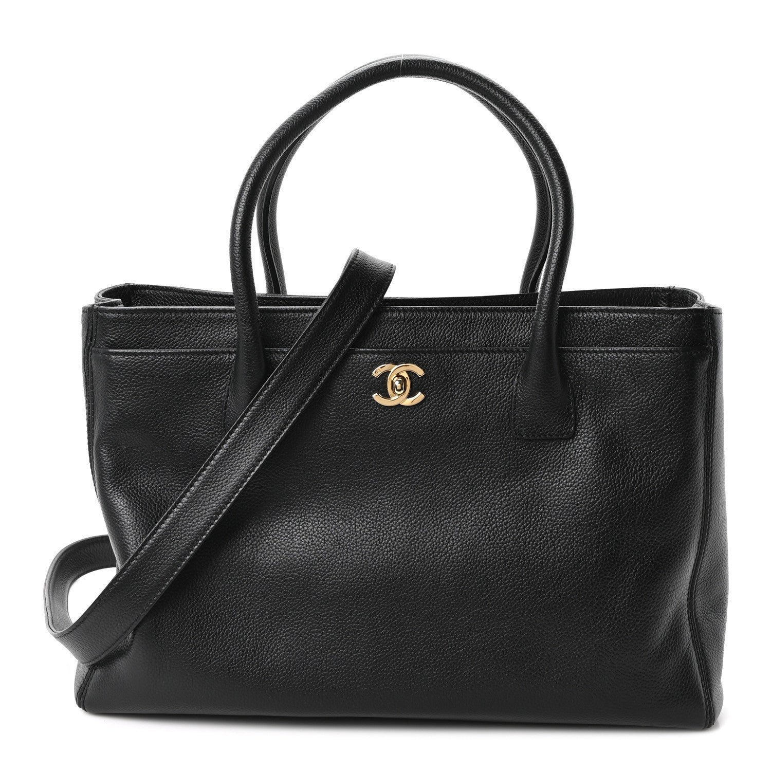 Chanel Calfskin Cerf Executive Shopper Tote Black