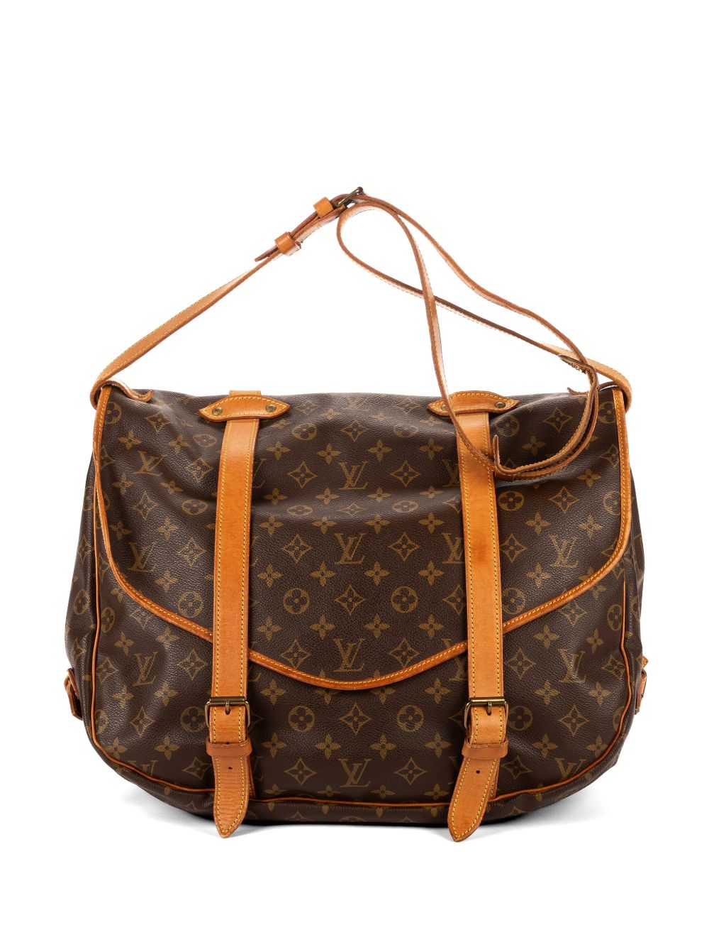 Monogram buckle shoulder bag