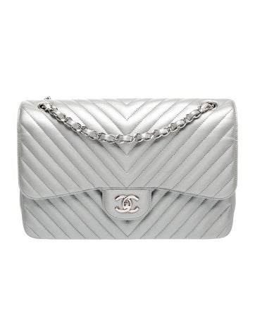 Classic Jumbo Chevron Double Flap Bag