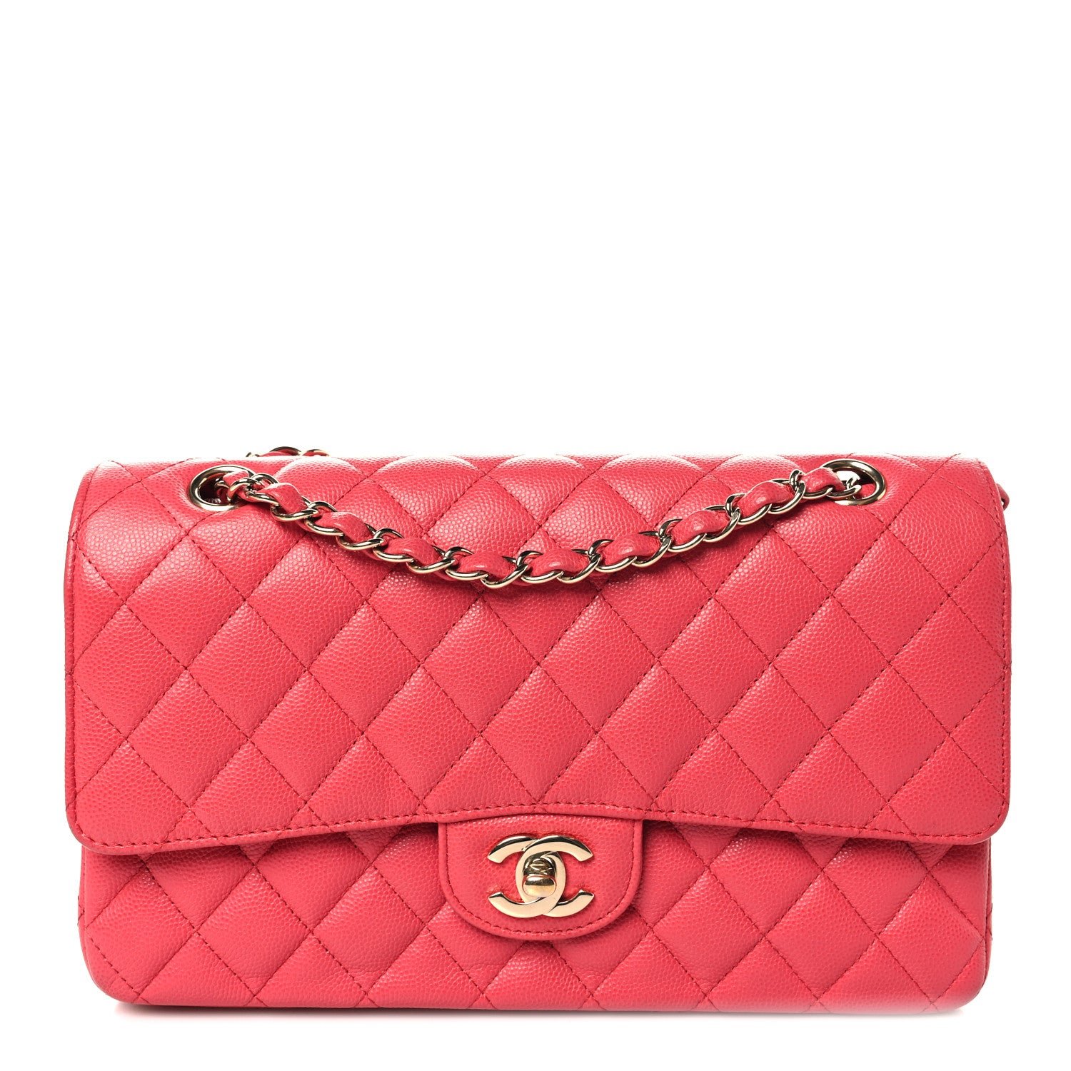 Chanel Caviar Quilted Medium Double Flap Red