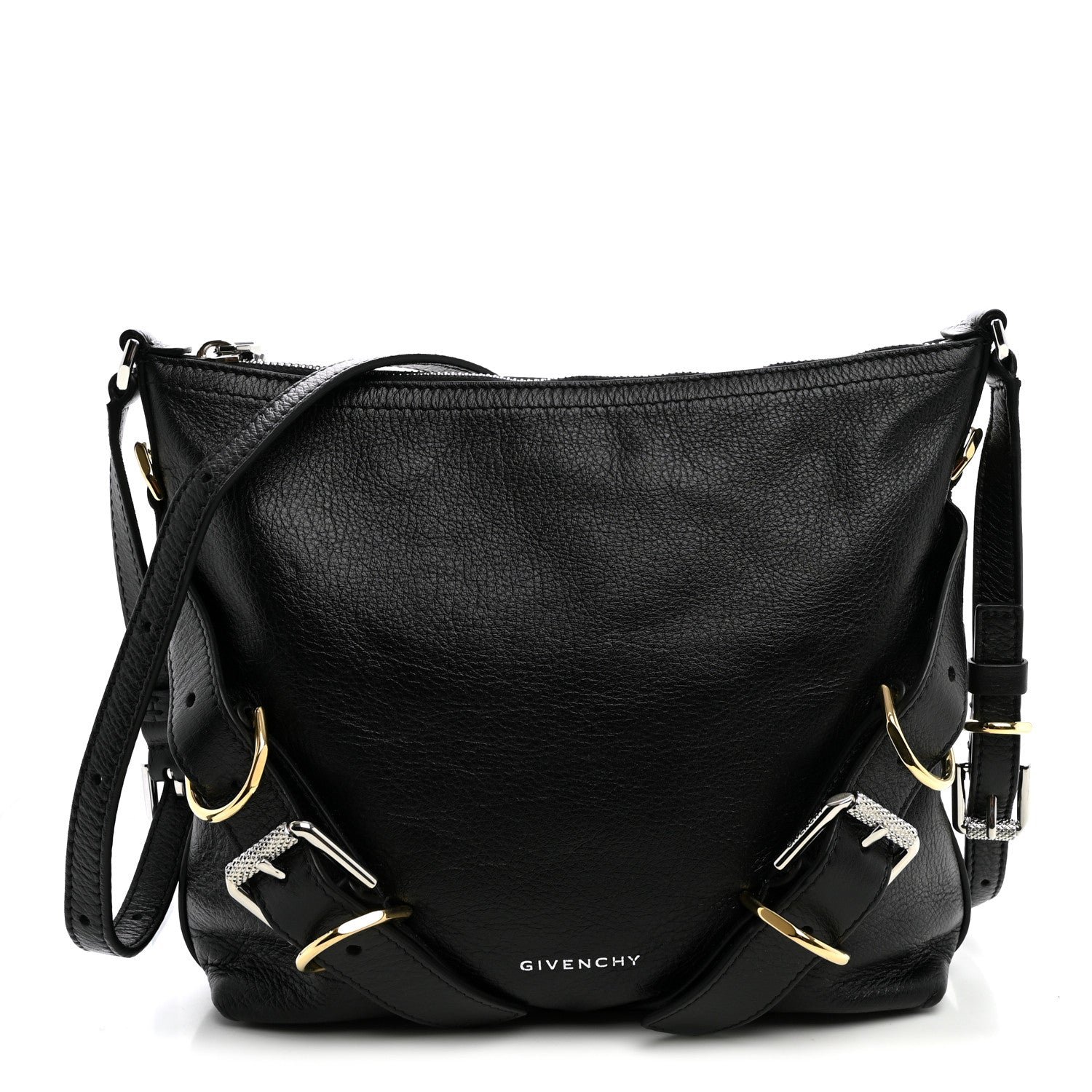 Givenchy Crinkled Calfskin Small Voyou Bag Black