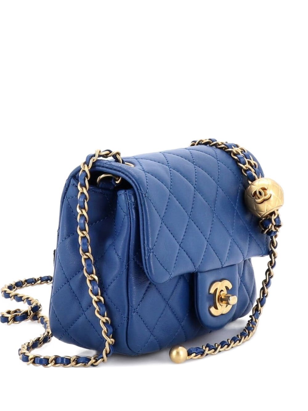 Pearl Crush Square Flap Bag Quilted Lambskin Mini crossbody bag