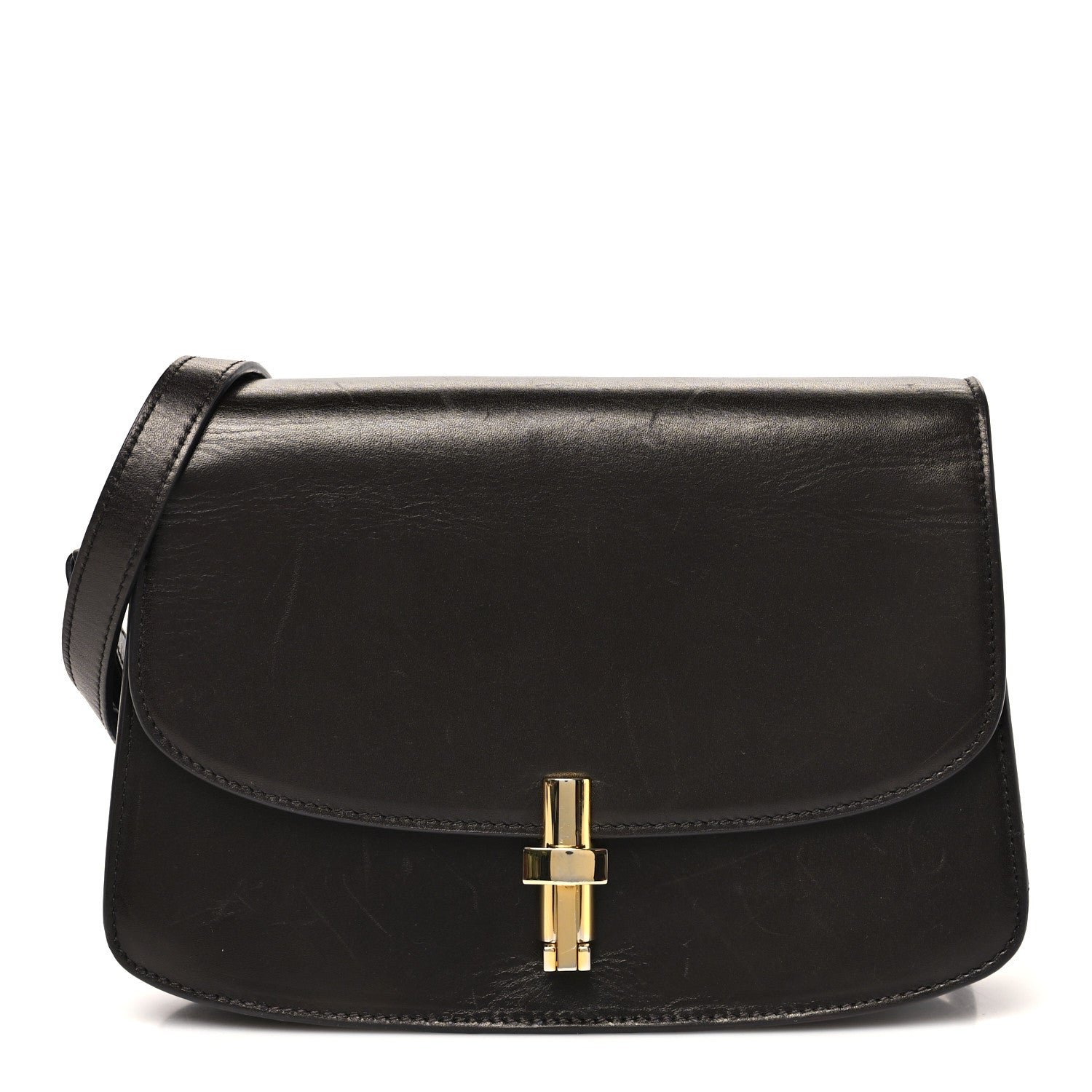 The Row Sleek Calfskin The Sofia 8.75 Crossbody Dark Brown