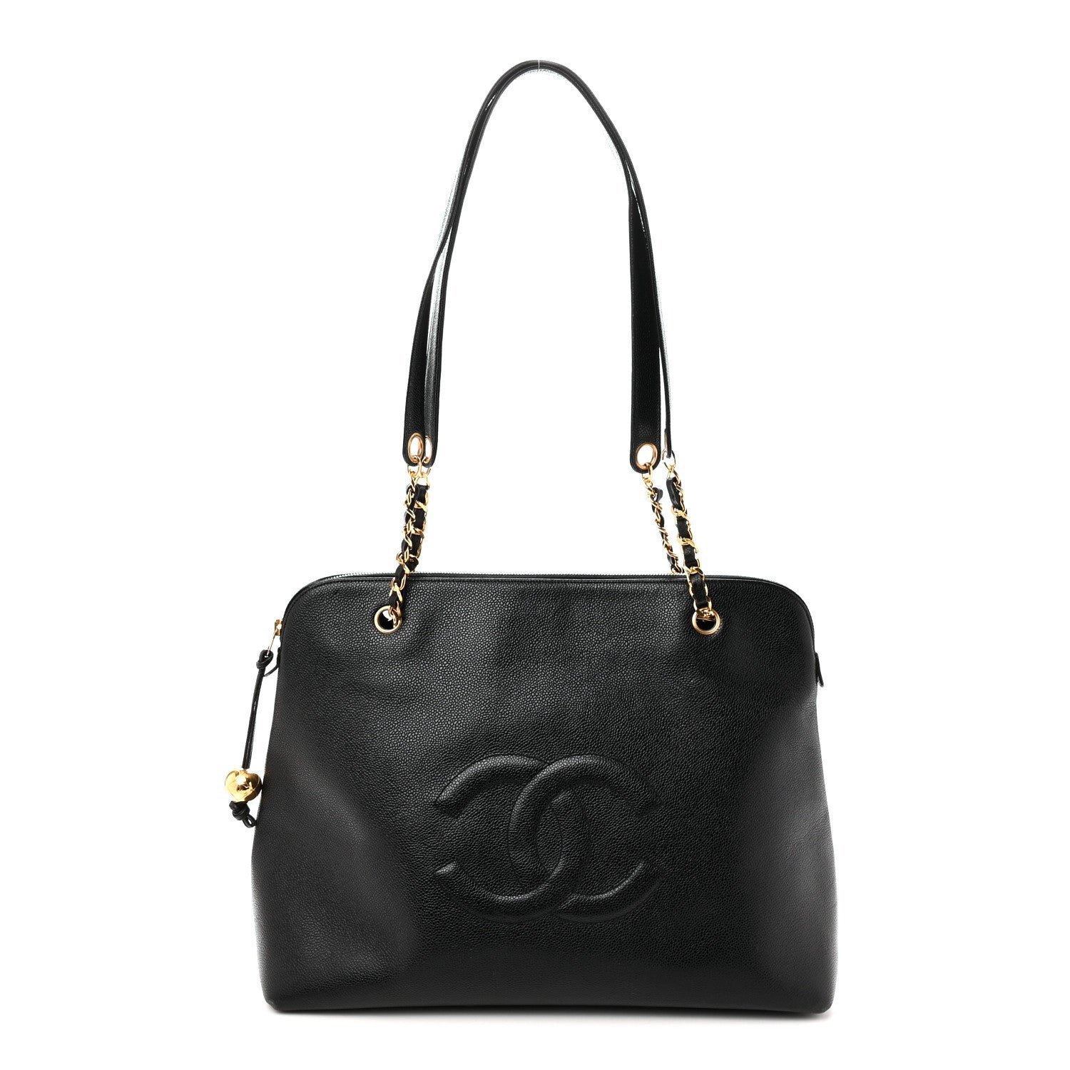 Chanel Caviar Large CC Shoulder Bag Black