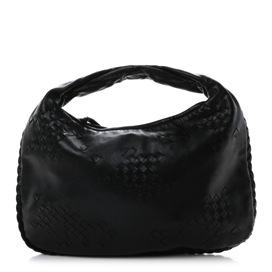 Bottega Veneta Nappa Intrecciato Patchwork Medium Hobo Black