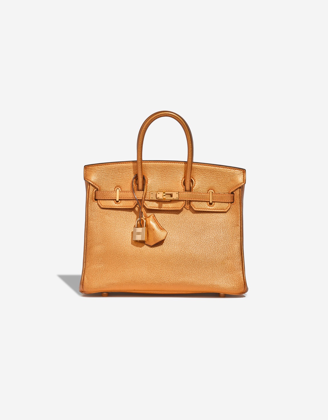Hermes 
		Birkin 25 Chèvre Gold Metallic    