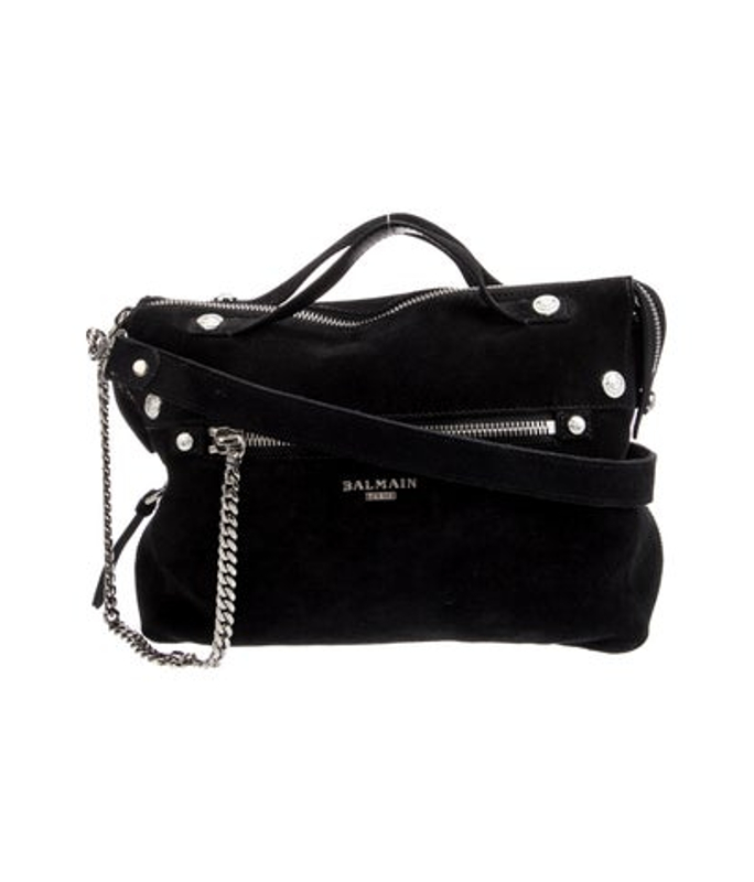 Balmain Suede Top Handle Bag