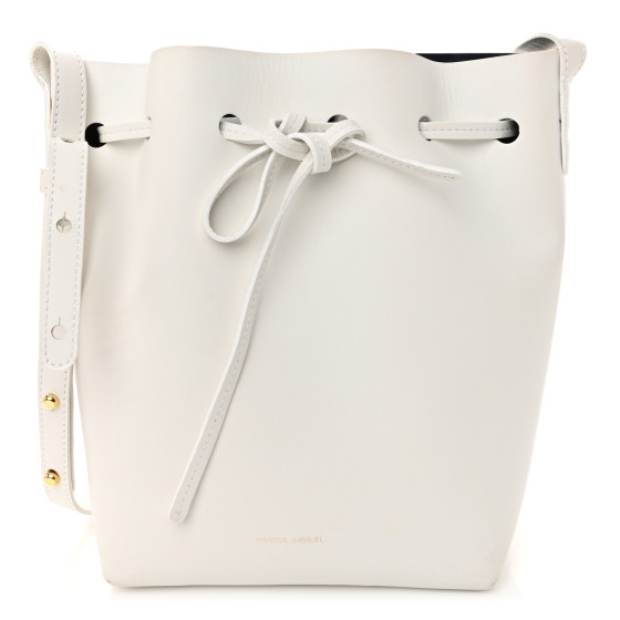 Mansur Gavriel Calfskin Mini Bucket Bag White