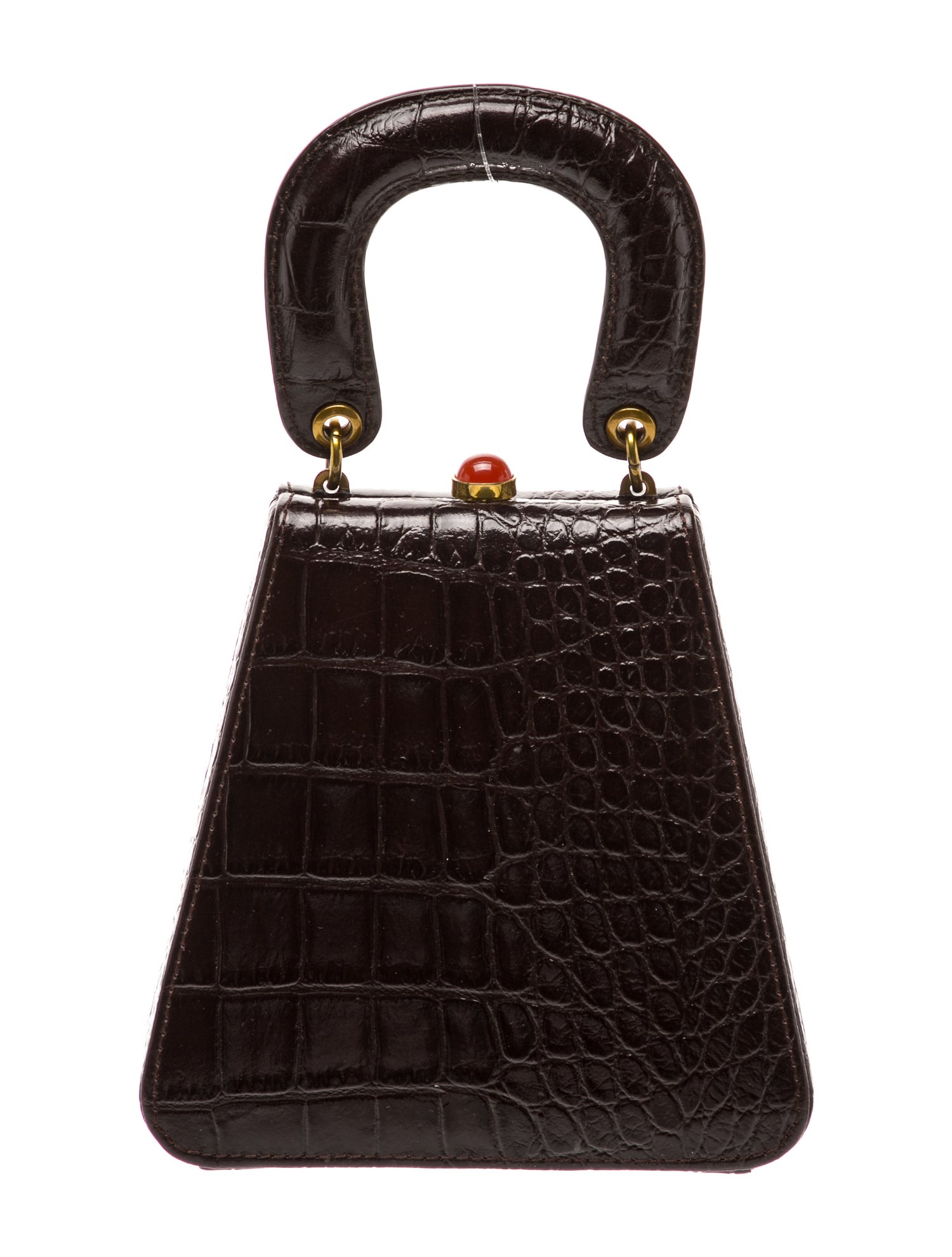 Embossed Leather Top Handle Bag