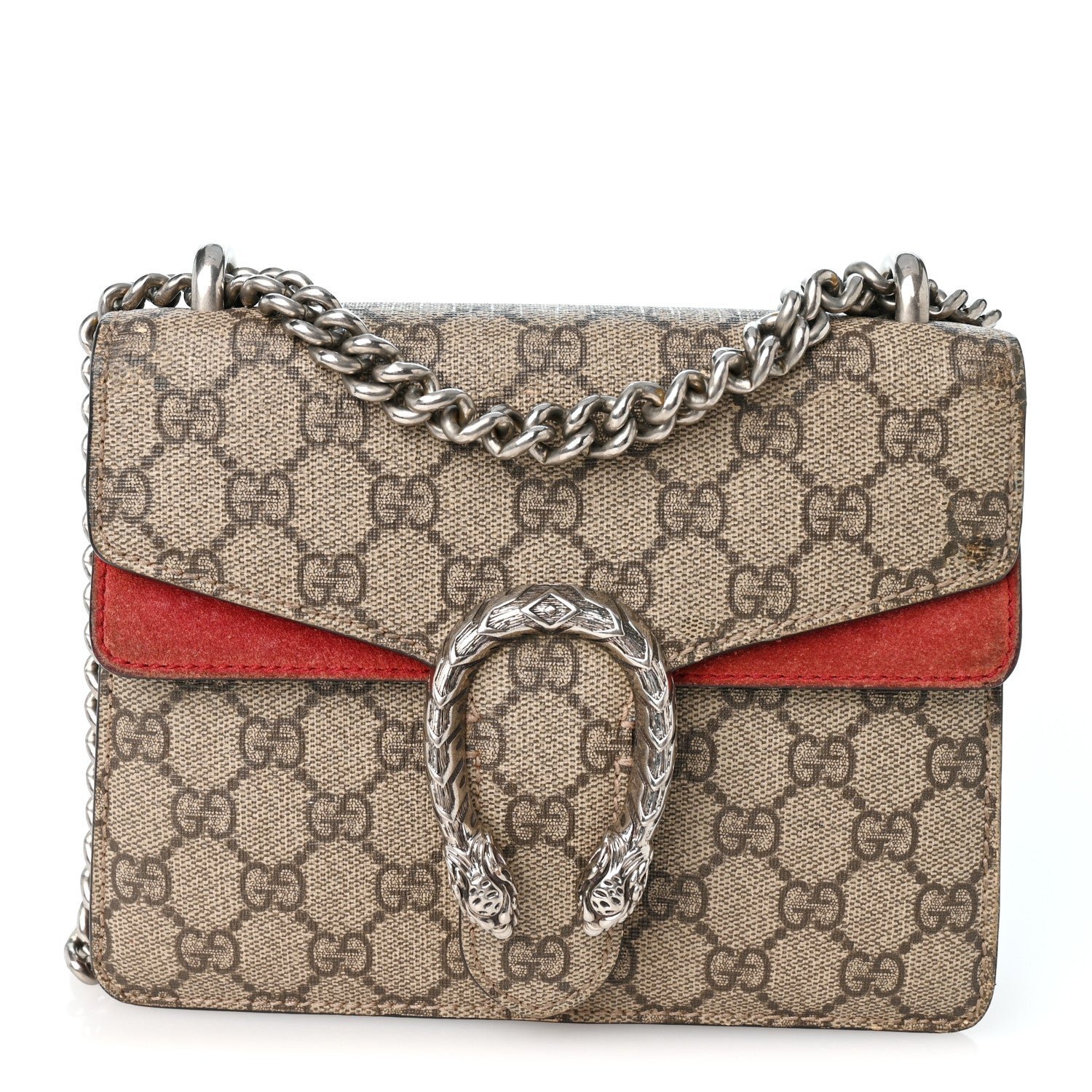 Gucci GG Supreme Monogram Mini Dionysus Shoulder Bag Hibiscus Red