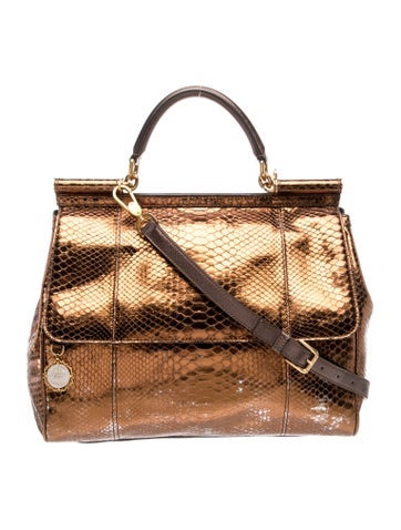 Snakeskin Top Handle Bag