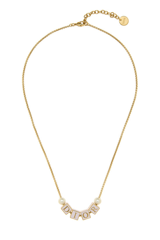 Dior Pink Gold Dice Necklace