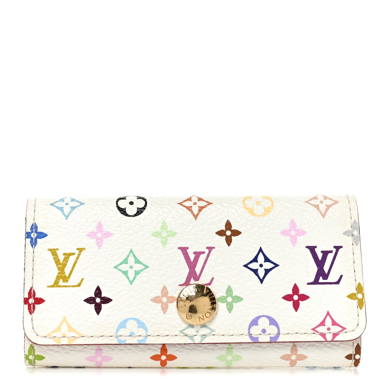Louis Vuitton Monogram Multicolor Multicles 4 Key Holder White Litchi