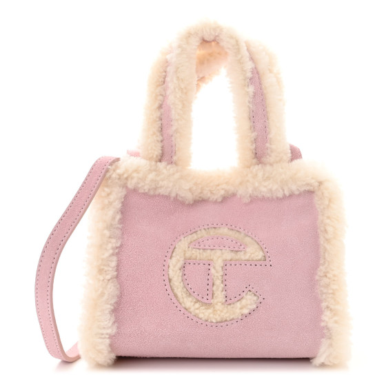 Telfar X UGG Suede Shearling Small Shopping Bag Pink