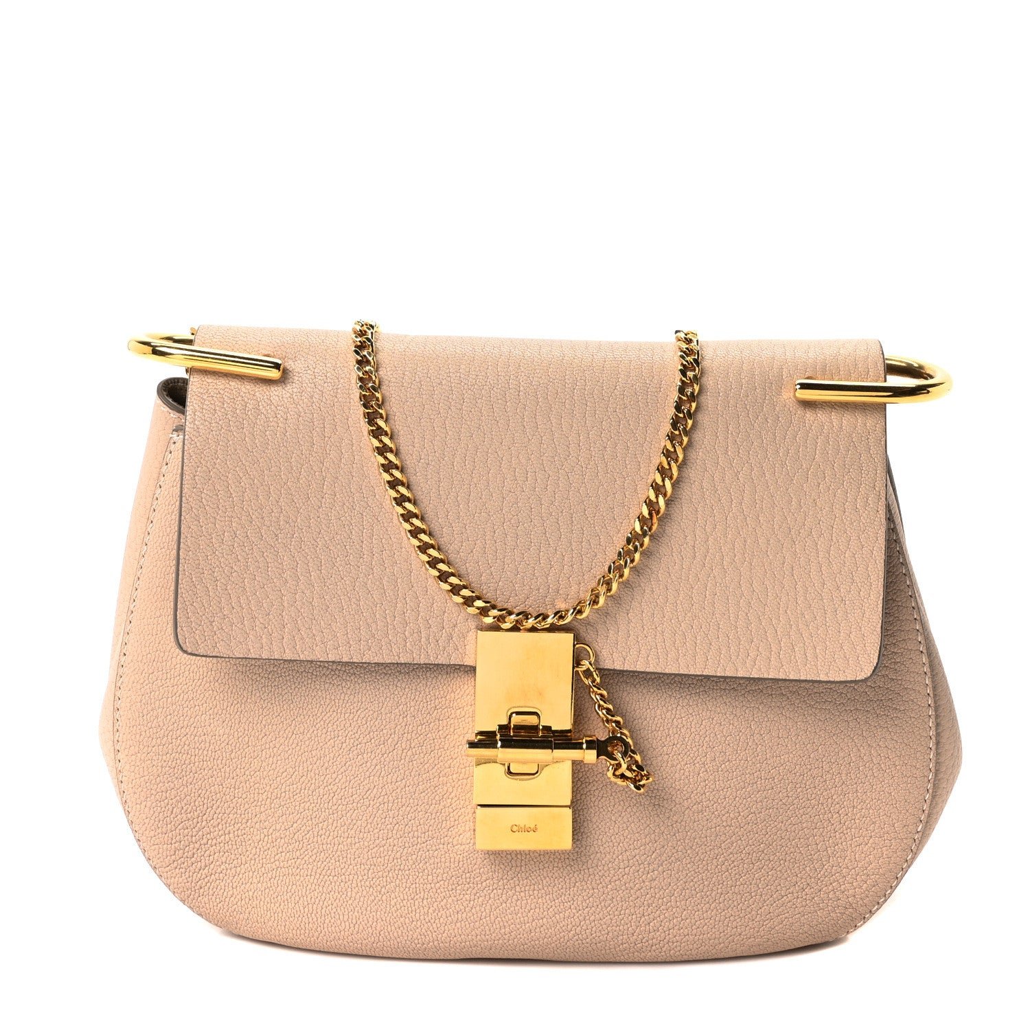 Chloe Chloe Grained Lambskin Drew Shoulder Bag Abstract White